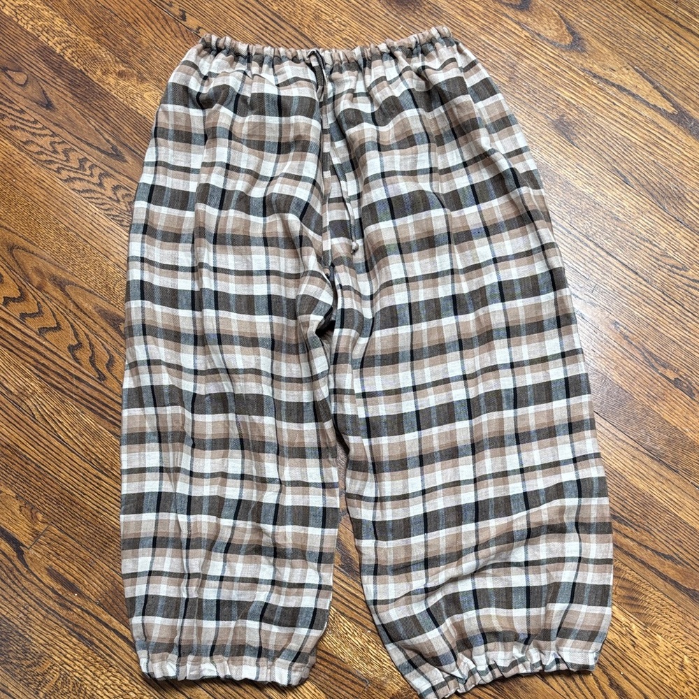 NWOT Bohème Plaid Linen Harem Pants